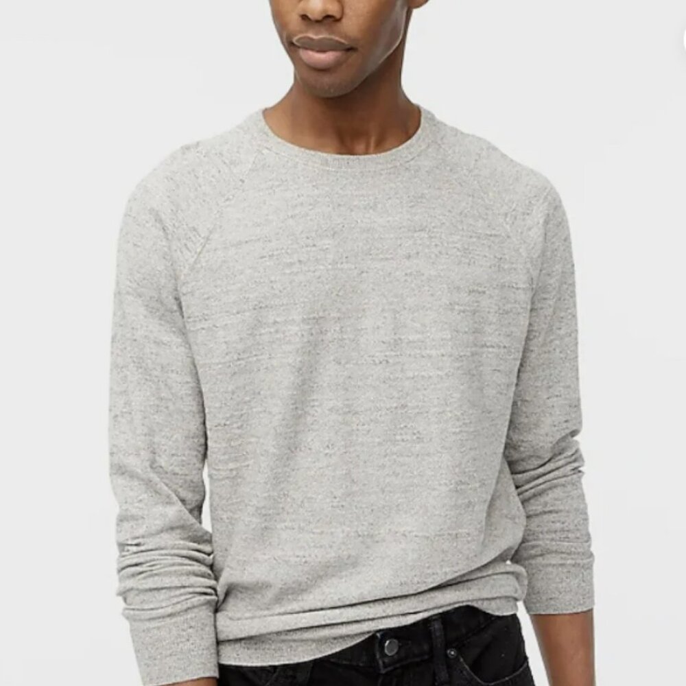 Large J. Crew Men's Gray Pullover Sweater Crew Neck 100% Cotton